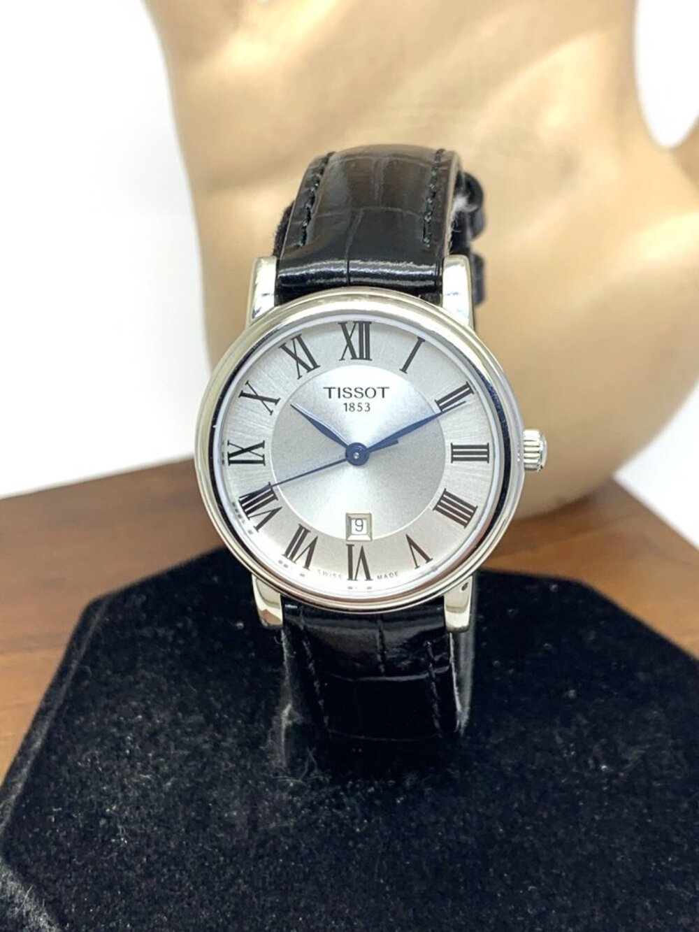 Tissot Women's Watch T1222101603300 Swiss Quartz Silver Dial Black Leather 30mm